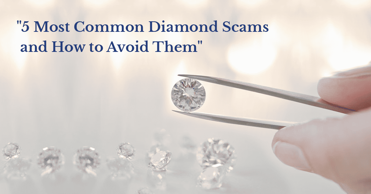 A blog banner identifying the five most frequent diamond scams and technical ways to stay protected.