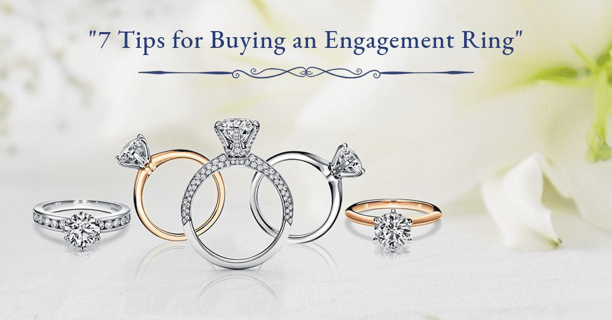A blog banner offering seven expert tips to help partners select the perfect proposal ring.