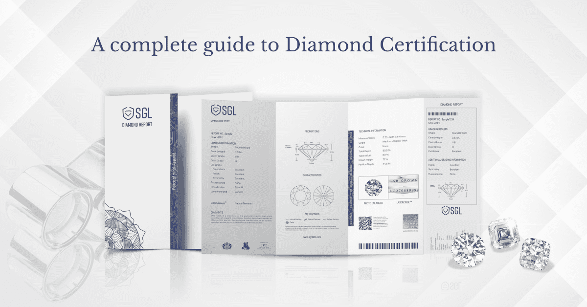 A blog banner explaining the certification process and how it guarantees a diamond's market value.