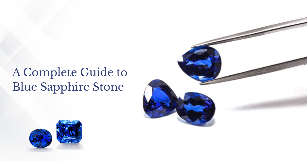 A blog banner exploring the deep blue beauty and technical guide for blue sapphire or Neelam stones.