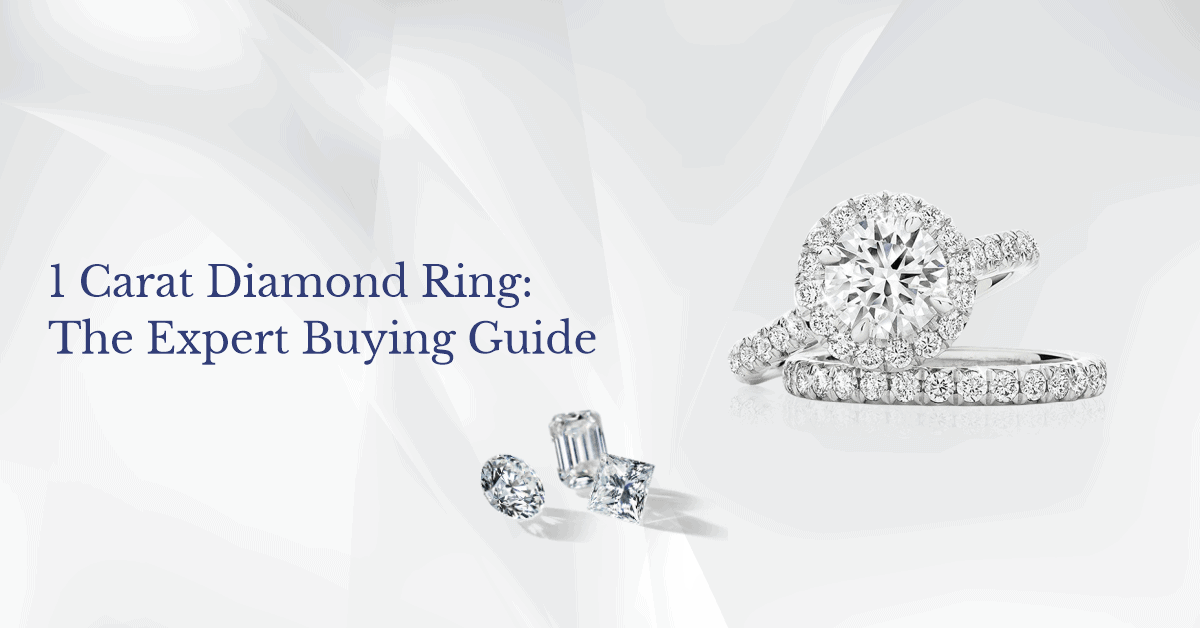 A blog banner providing expert advice on selecting a 1-carat diamond ring with maximum beauty and fire.