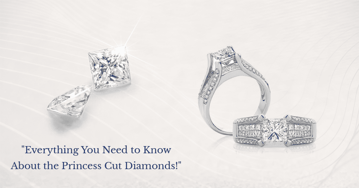 A blog banner detailing the sharp, glamorous anatomy of the popular square-shaped princess cut.