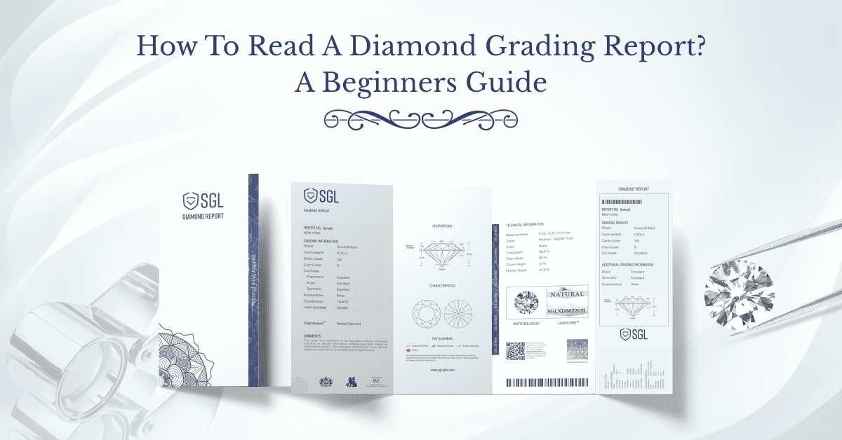 A blog banner providing a beginner’s walkthrough on how to interpret the technical data in a diamond grading report.