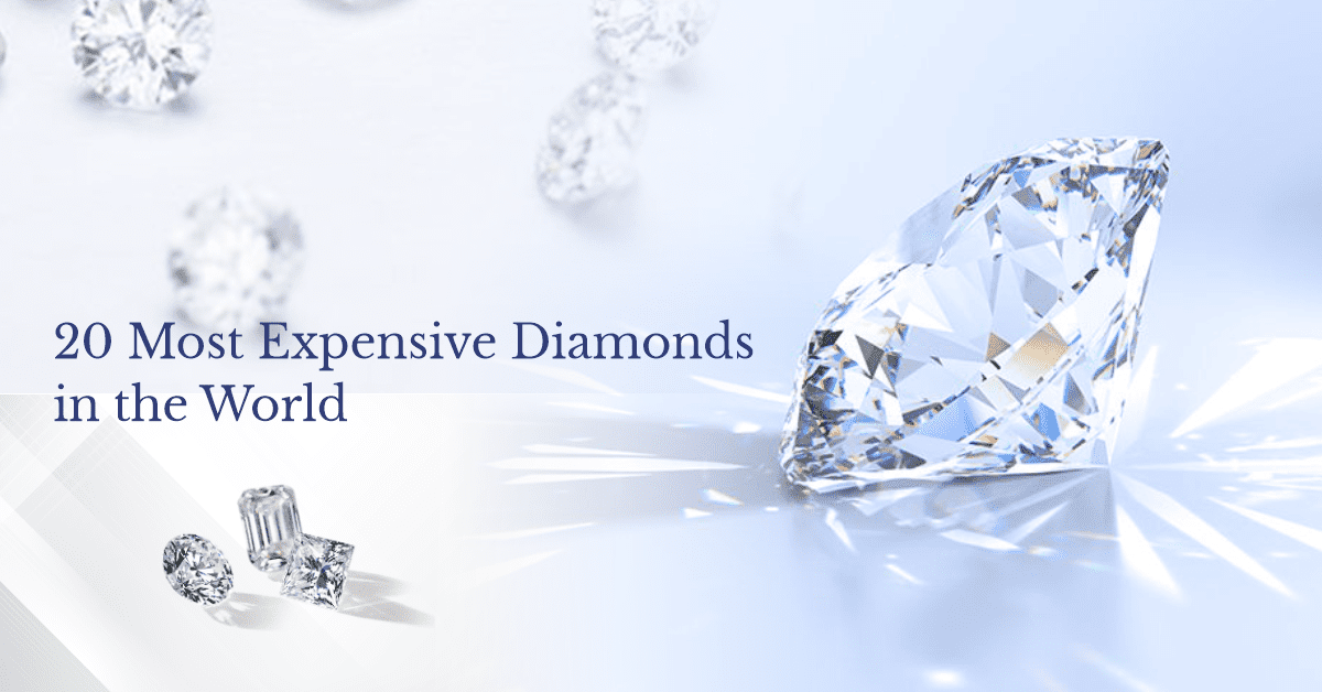 A blog banner showcasing the top 20 rarest and most expensive diamonds ever sold worldwide.