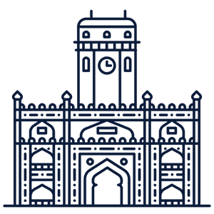 A building icon representing SGL's Surat laboratory in the Katargram business hub.