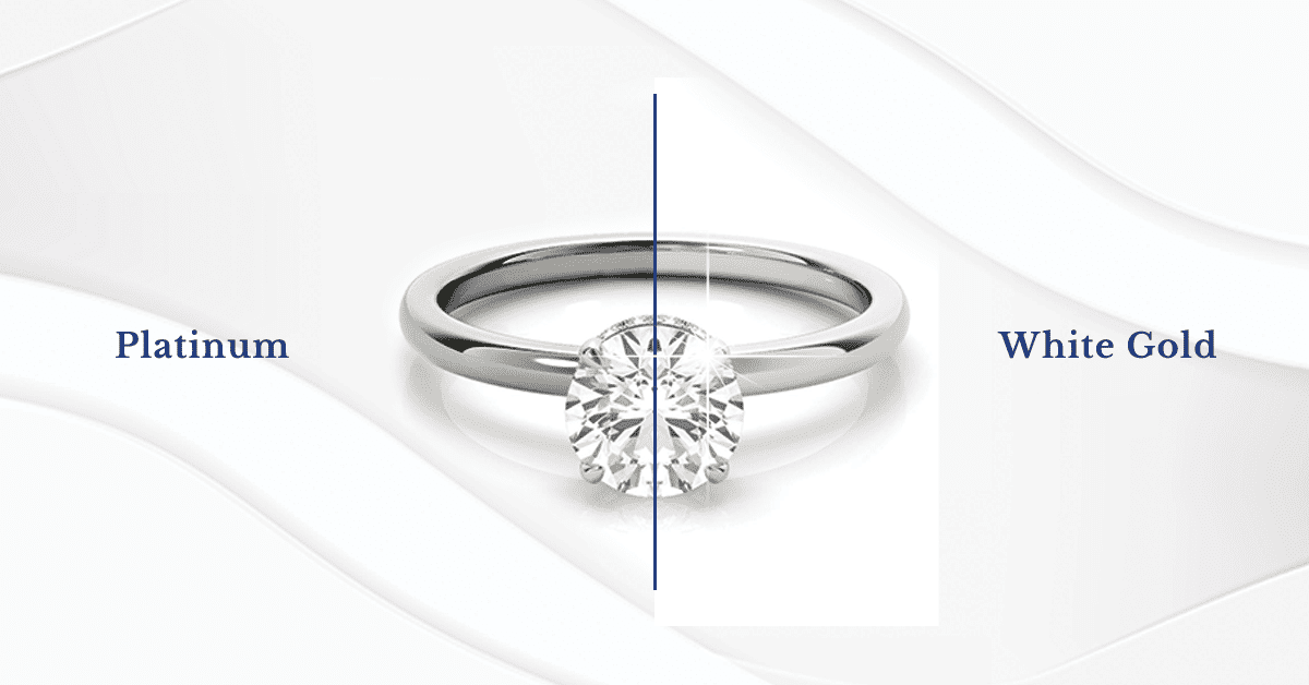 A blog banner weighing the differences between platinum and white gold for daily wear jewelry.